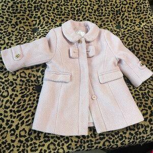 Edgehill Collection Light Pink Kids Wool Blend Pea Coat Size 12 Month girls